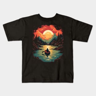 Kayaking in Wilderness Kids T-Shirt